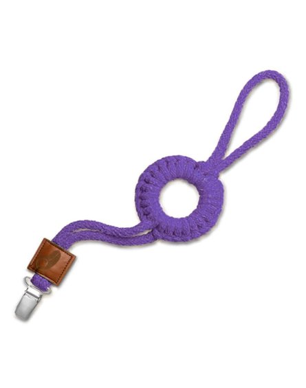 Hi Little One - sznurkowa zawieszka z kółkiem do smoczka Pacifier holder with RING Purple