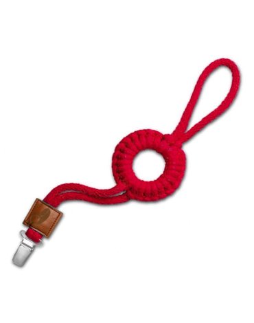Hi Little One - sznurkowa zawieszka z kółkiem do smoczka Pacifier holder with RING Red