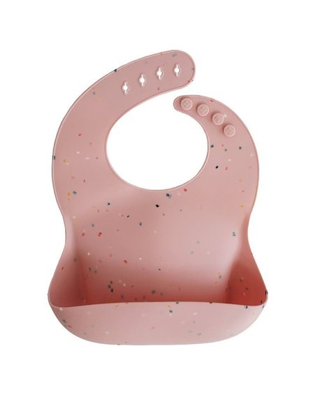 Mushie - śliniak silikonowy Powder Pink Confetti