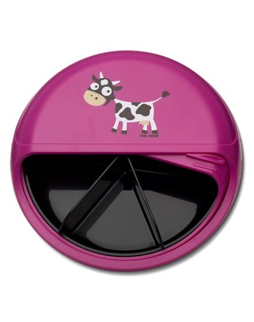 Carl Oscar BIG SnackDISC™ 5 komorowy obrotowy pojemnik na przekąski Purple - Cow