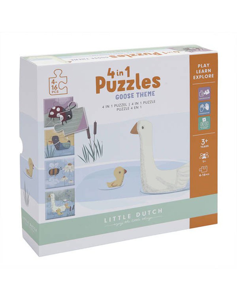 Little Dutch Puzzle 4 rodzaje zwierzątek Little Goose LD4754