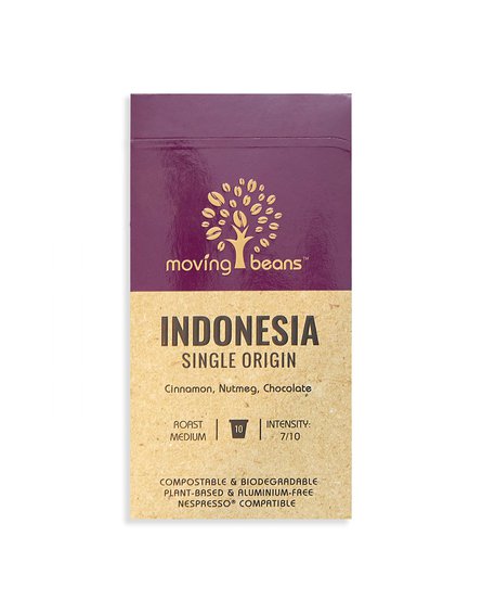 Moving Beans, Kawa w kapsułkach kompostowalnych Indonesia Single Origin, 10 szt.