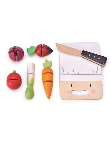 Drewniana deska z warzywami do krojenia, Mini Chef, Tender Leaf Toys