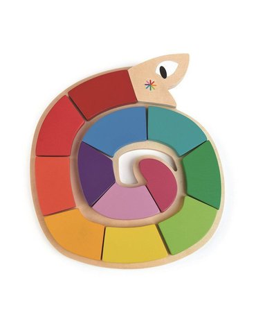Drewniana zabawka - Kolorowy wąż, kolory i kształty, Tender Leaf Toys