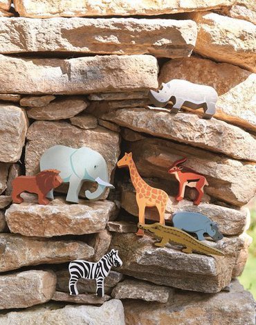 Drewniane figurki do zabawy - zwierzęta Safari, Tender Leaf Toys tender leaf toys