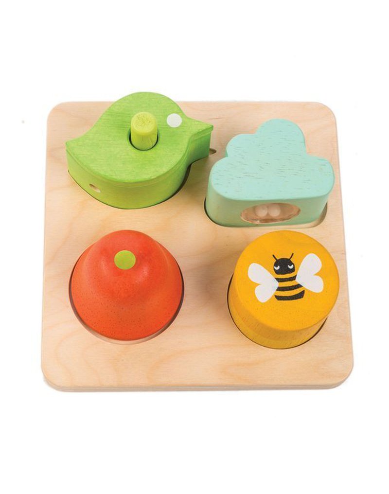 Drewniana zabawka sensoryczna - Ogród - kształty i dźwięki, Tender Leaf Toys tender leaf toys