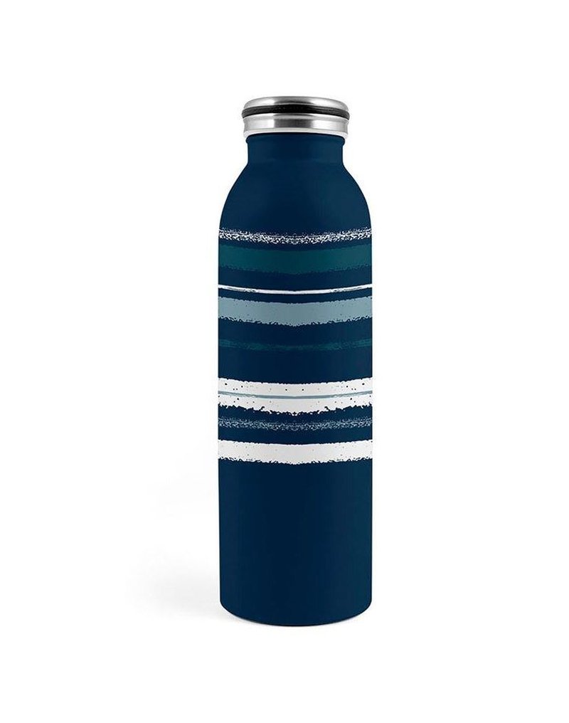 H&H Lifestyle - Butelka Termiczna ze Stali Nierdzewnej, Blue Stripes, 0,6l