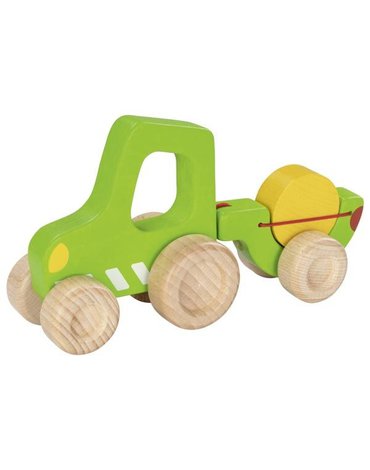 Goki - Zielony traktor z przyczepką