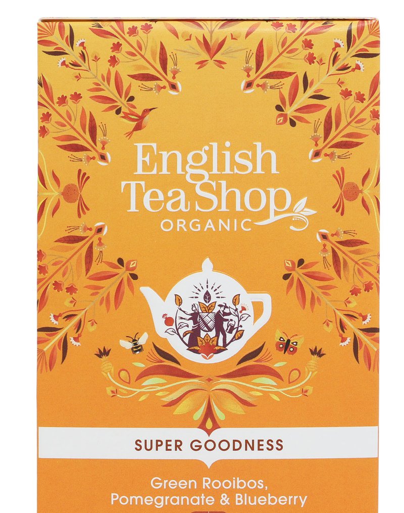 English Tea Shop, Herbata Green Rooibos, Pomegranate & Blueberry, 20 saszetek