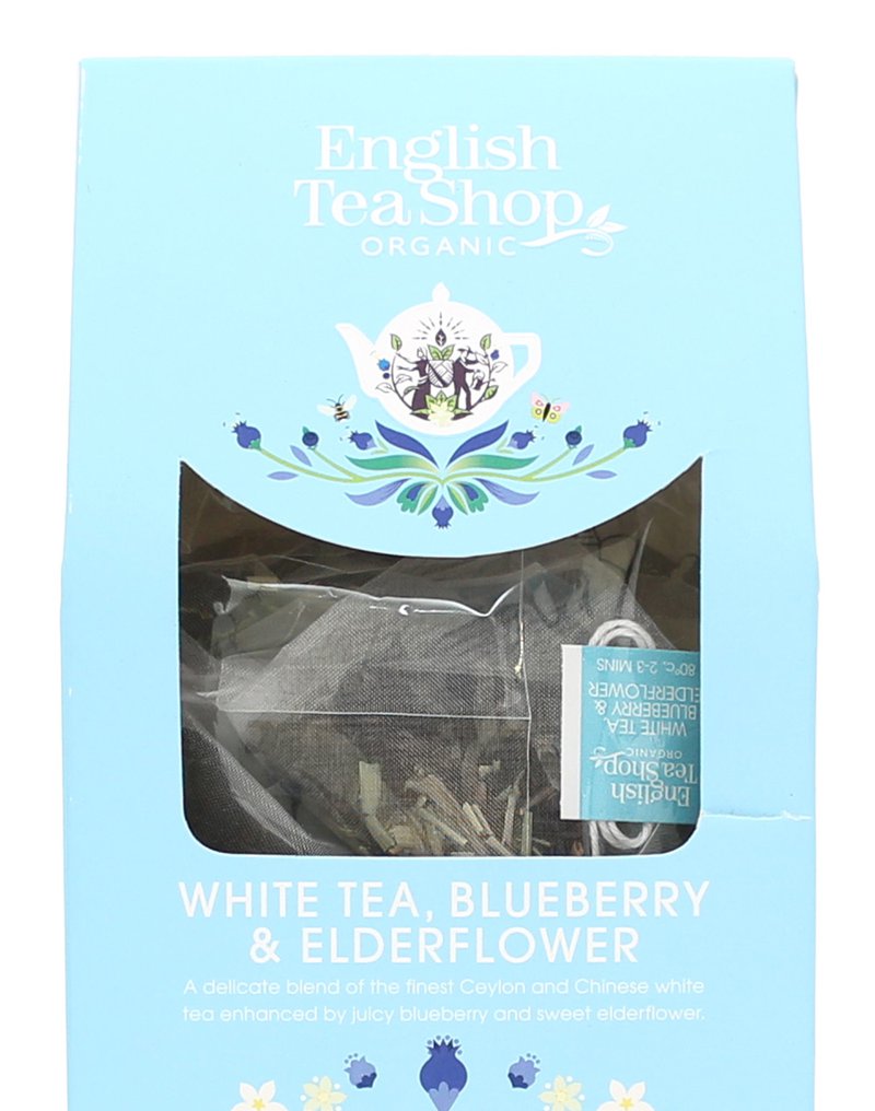English Tea Shop, Herbata White Tea, Blueberry & Elder, 15 piramidek