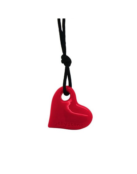 Wisiorek silikonowy dla dziewczynki, czerwone serce, Jellystone Designs