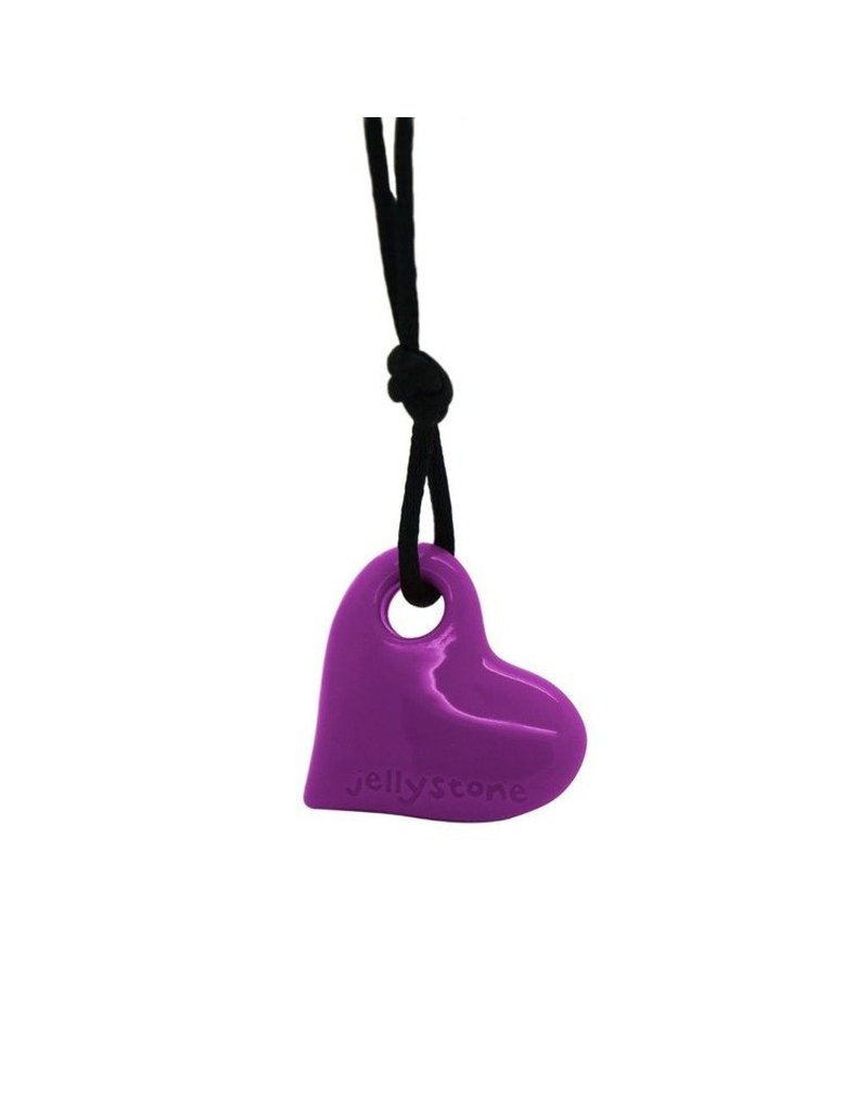Wisiorek silikonowy dla dziewczynki, fioletowe serce, Jellystone Designs
