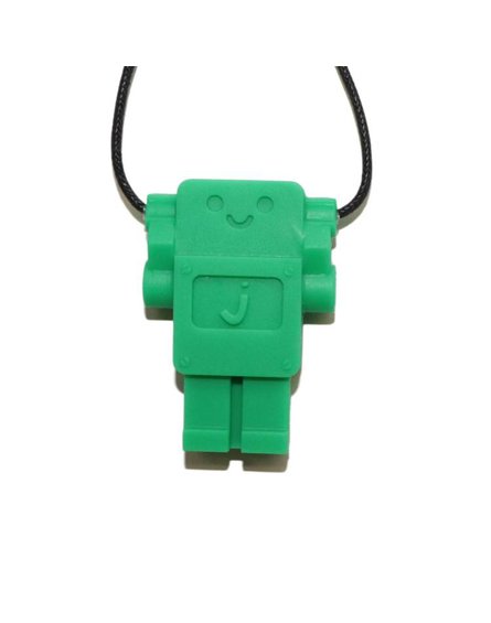 Wisiorek gryzak silikonowy Robot, zielony, Jellystone Designs