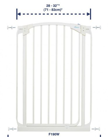 Dreambaby - Bramka bezpieczeństwa Chelsea (W: 71-80cm x H: 1m) - biała