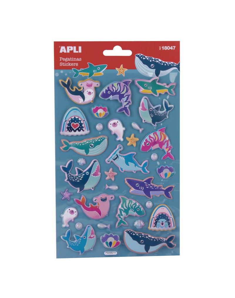 Naklejki metaliczne Apli Kids - Zwierzęta morskie