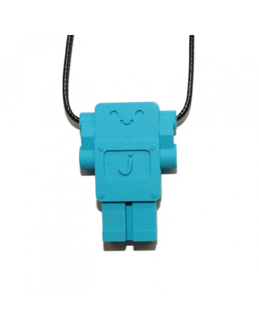 Wisiorek gryzak silikonowy Robot, niebieski, Jellystone Designs