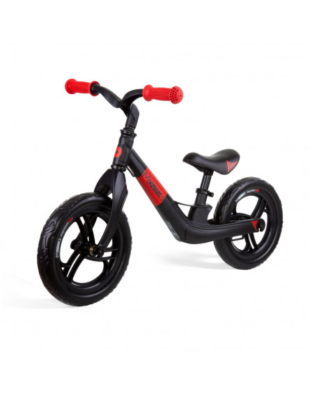 Czarno-czerwony rowerek biegowy Movino Magnesium Pro