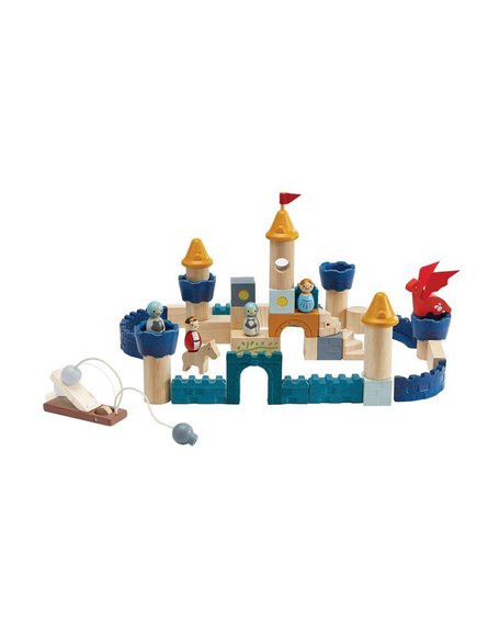Plan Toys - Klocki zamek rycerski - barwy sadu