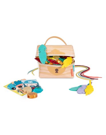 Miniland - zabawki edukacyjne - Zestaw do nawlekania - 32 elementy