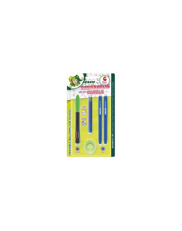 Jolly - Zmazywalny 4 kolorowy długopis z akcesoriami