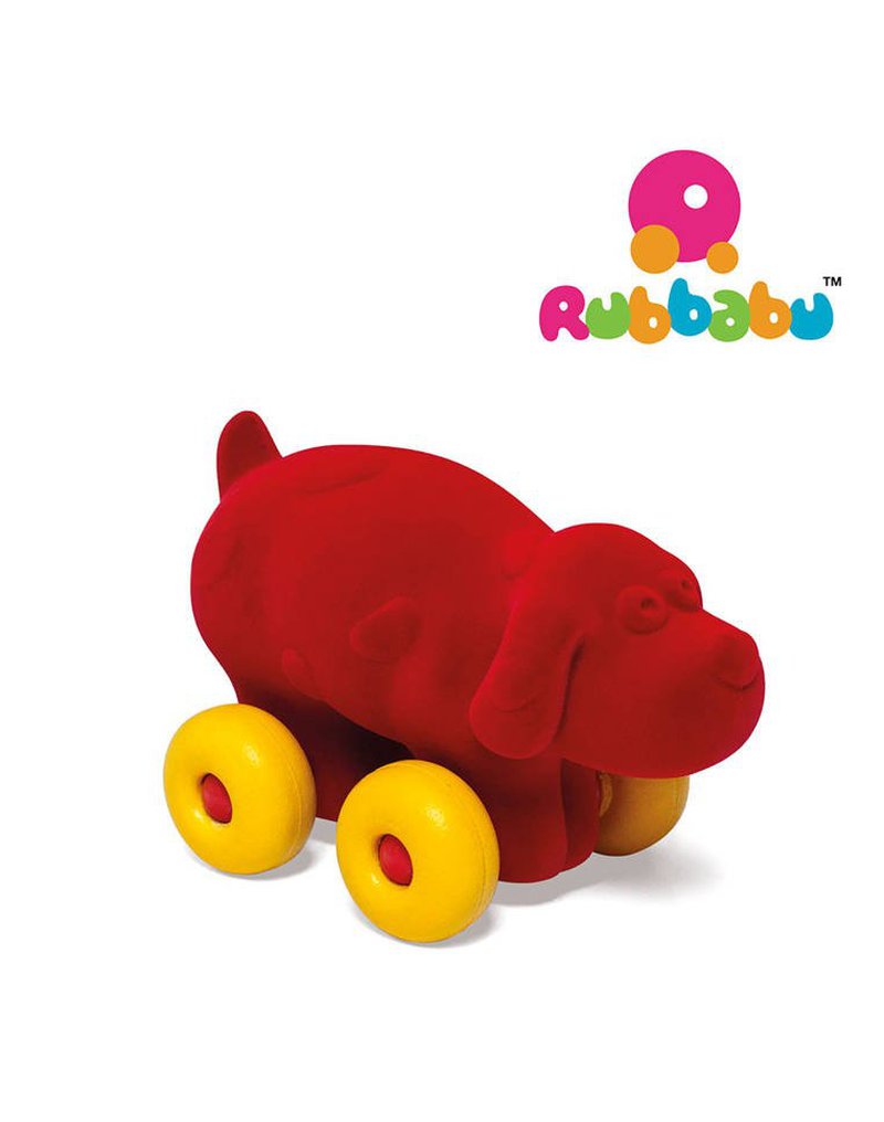 Rubbabu Pies pojazd sensoryczny czerwony
