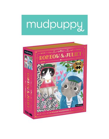 Mudpuppy Puzzle - książka „Romeomiau i Julia” Kotopowieści 100 elementów 6+