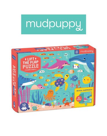 Mudpuppy Puzzle z okienkami Przyjęcie w oceanie 12 elementów 2+