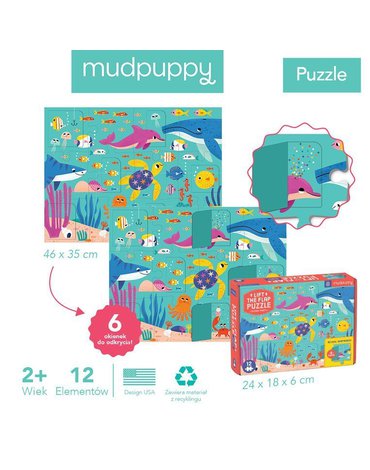 Mudpuppy Puzzle z okienkami Przyjęcie w oceanie 12 elementów 2+