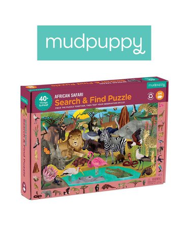 Mudpuppy Puzzle obserwacyjne Afrykańskie safari 64 elementy 4+