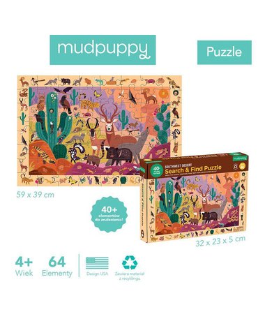 Mudpuppy Puzzle obserwacyjne Amerykańska pustynia 64 elementy 4+