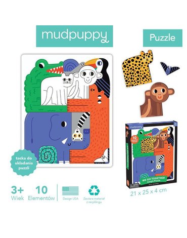 Mudpuppy Puzzle układanka Wszyscy razem Dżungla 10 elementów 3+