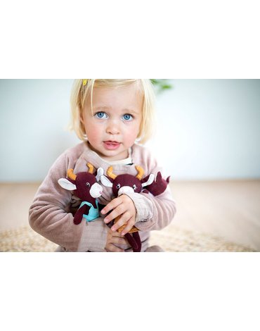 LILLIPUTIENS Mini - przytulanki rodzina krówek z rozkładaną matą Krówka Rosalie 2 lata+ Lilliputiens