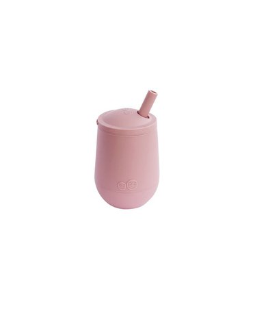 EZPZ Silikonowy kubeczek ze słomką Mini Cup + Straw Training System 120 ml pastelowy róż