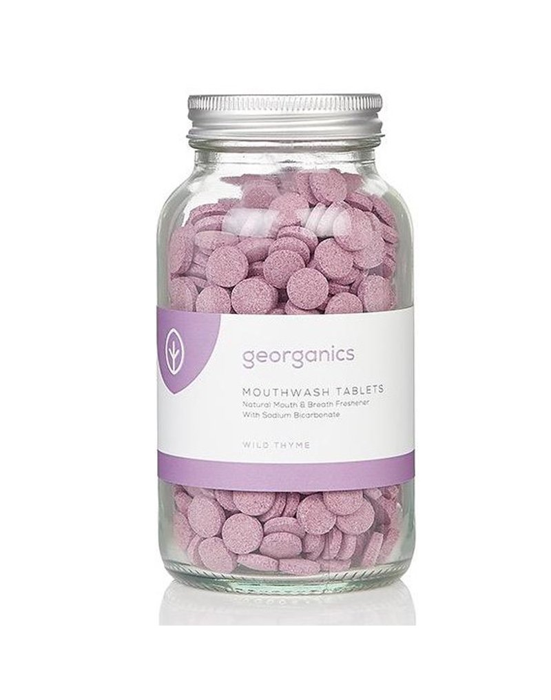 Georganics, Naturalne tabletki do płukania jamy ustnej z tymiankiem, 180 tabletek GEORGANICS