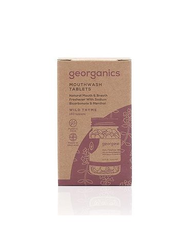 Georganics, Naturalne tabletki do płukania jamy ustnej z tymiankiem, 180 tabletek GEORGANICS