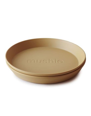 Mushie - 2 talerzyki Round Mustard