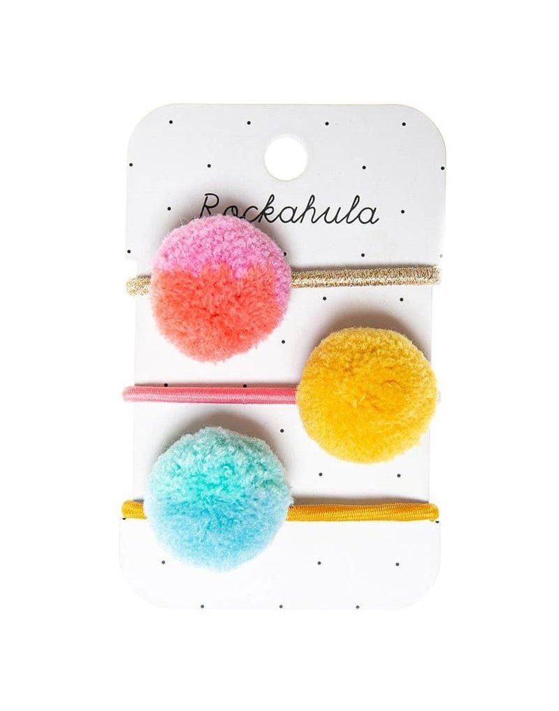Rockahula Kids - 3 gumki do włosów Candy Stripe Pom Pom