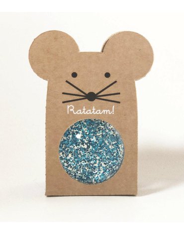 Ratatam - Piłka mini kauczukowa 4 cm Glitter blue