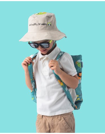 FlapJack Ręcznik Plecak Plażowy dla Dzieci 2w1 Zielone Zoo