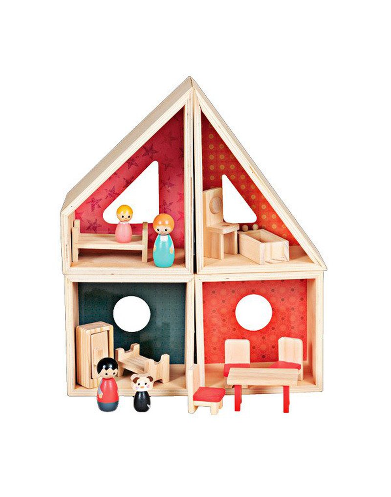 Egmont Toys® - Drewniany domek dla lalek z figurkami i wyposażeniem