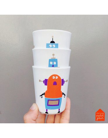 Mały kubek do napojów dla dziecka, seria Roboty | Maison Petit Jour®
