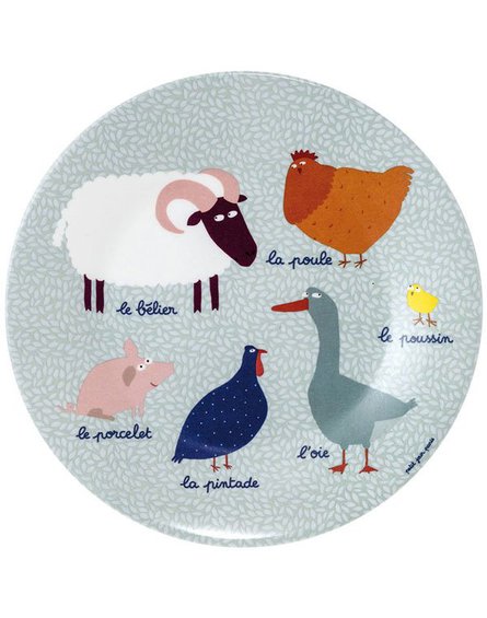 Talerz deserowy fi 20 cm dla dzieci, seria Farma | Maison Petit Jour®