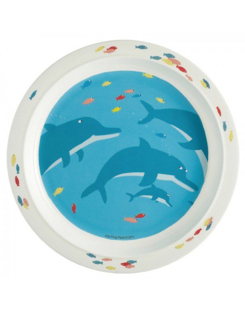 Talerz fi 21 cm dla maluszków, seria Morze - Delfiny | Maison Petit Jour®