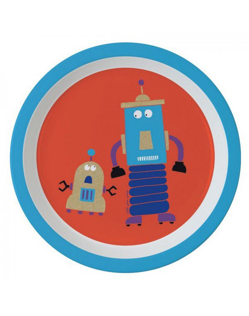 Talerz fi 18 cm dla małych dzieci, seria Roboty | Maison Petit Jour®