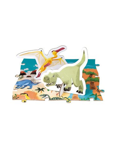 Puzzle edukacyjne z figurkami 3D Dinozaury 200 elementów 6+, Janod