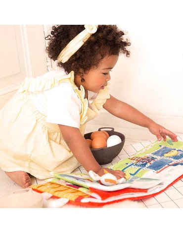 LILLIPUTIENS Książeczka z mini-przytulankami wielofunkcyjna „Paulette szuka swoich kurczaczków” Kokoszka Paulette 18 m+ Lilliput