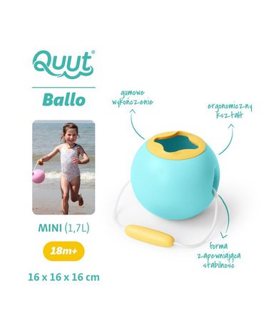 QUUT Małe wiaderko wielofunkcyjne Mini Ballo Banana Blue Quut