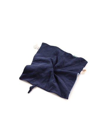 LILLIPUTIENS Muślinowy komforter z mini-pacynką na palec Osiołek Ignace 0 m+ Lilliputiens