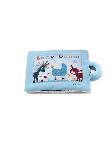 LILLIPUTIENS Miękka książeczka aktywizująca z mini - przytulankami „Baby boom” Farma 18 m+ Lilliputiens