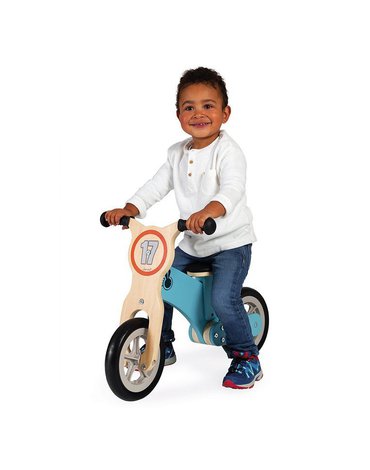 Drewniany rowerek biegowy Bikloon Little Racer 2+ lat, Janod